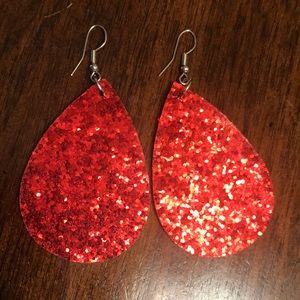 LEATHER TWO-SIDED EARRINGS BRAND NEW GLITTER